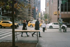 “person, traffic light, person, traffic light, dining table”, 35mm colour film, Tunnel Vision (2020)